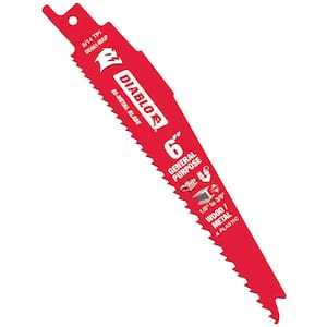 6 in. 8/14 TPI Demo Demon Bi-Metal Reciprocating Saw Blades for General Purpose Cutting (15-Pack)