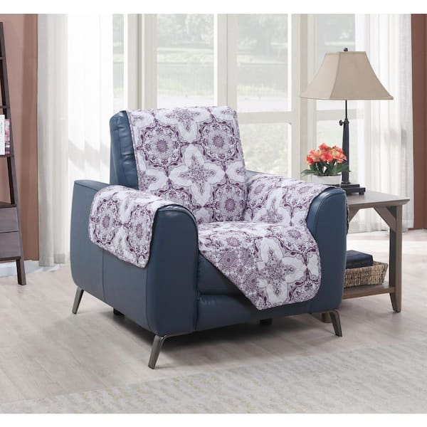 HARPER LOFT Dustin Polyester Microfiber Purple Furniture Protector Chair 65 in. x 70. 5 in.