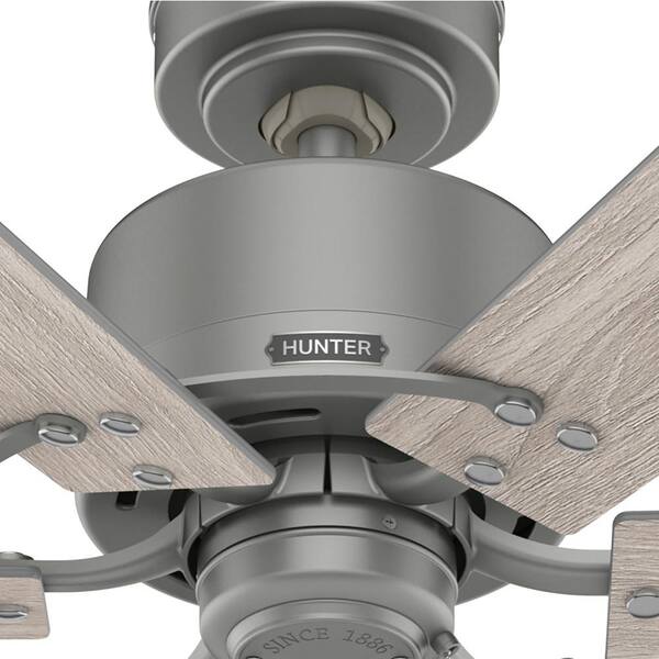 Hunter - Gilrock 52 in. Indoor Matte Silver Ceiling Fan For Bedrooms
