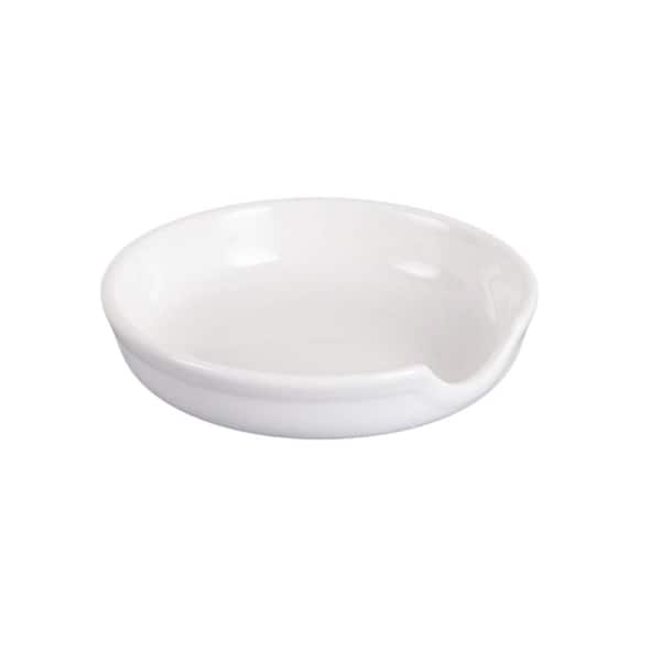 Ceramic Spoon Rest with Cooking Utensil Rest, Coffee Spoon Holder for Stove Top, Kitchen Counter, Ladles, Spatula, White