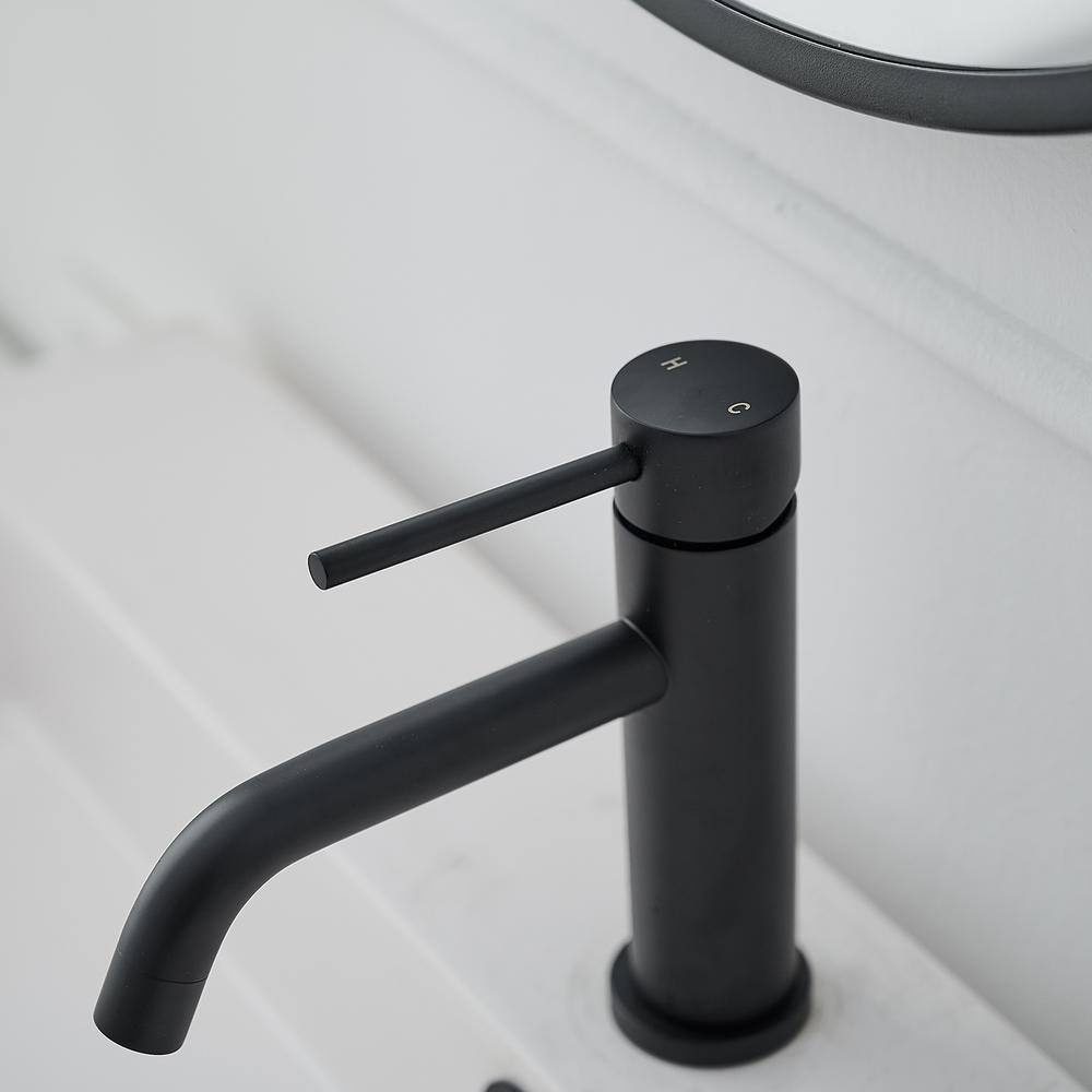 Matte Black Stainless Steel Single Handle Bathroom Faucet