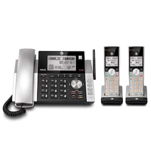DECT 6.0 Expandable Cordless Phone with Answering System and Caller ID, Silver/Black with 2 Handsets