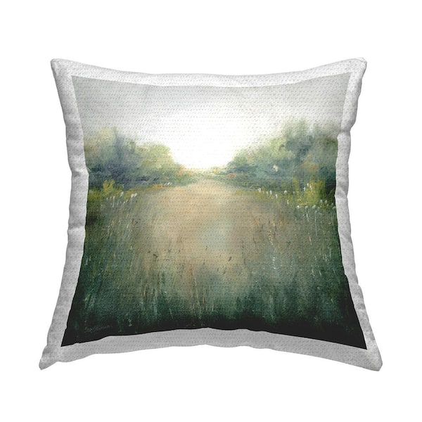 Stupell Industries Green Pond Landscape Green Square Outdoor Throw Pillow