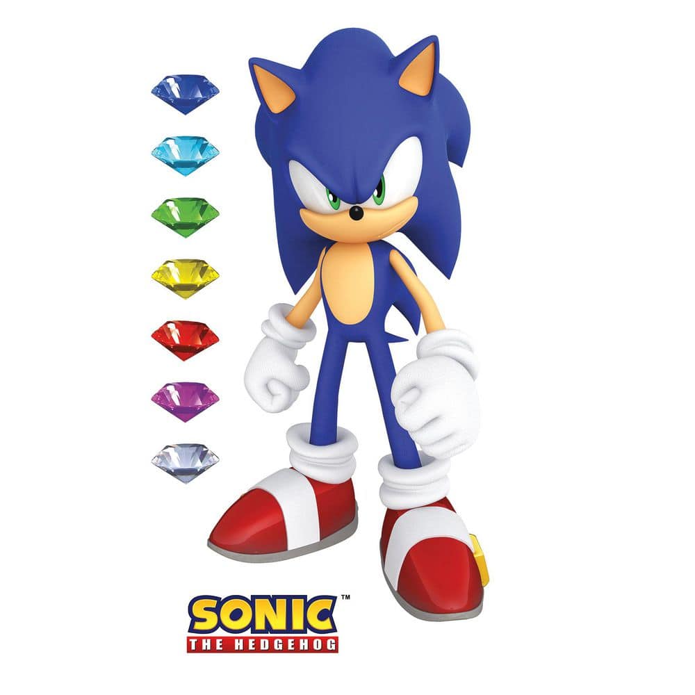 WallPOPs 9-Piece Sonic The Hedgehog 36.5 in. x 17 in. Blue Sonic