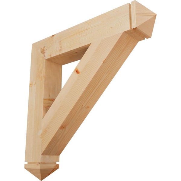 Ekena Millwork 5-1/2 in. x 36 in. x 36 in. Douglas Fir Traditional Arts and Crafts Smooth Bracket