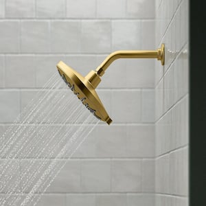 Bellerose 3-Spray Patterns 1.75 GPM 8 in. Wall Mount Fixed Shower Head in Vibrant Brushed Moderne Brass