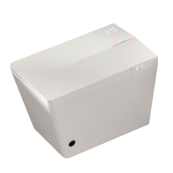 Square Smart Toilet with Tank Built-In, Auto Flush 1.28 GPF, Heated Bidet Seat and Drying, LED Night Light Glossy White