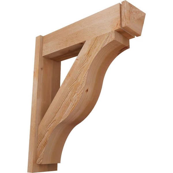 Ekena Millwork 8 in. x 36 in. x 32 in. Western Red Cedar Fuston Arts and Crafts Rough Sawn Outlooker