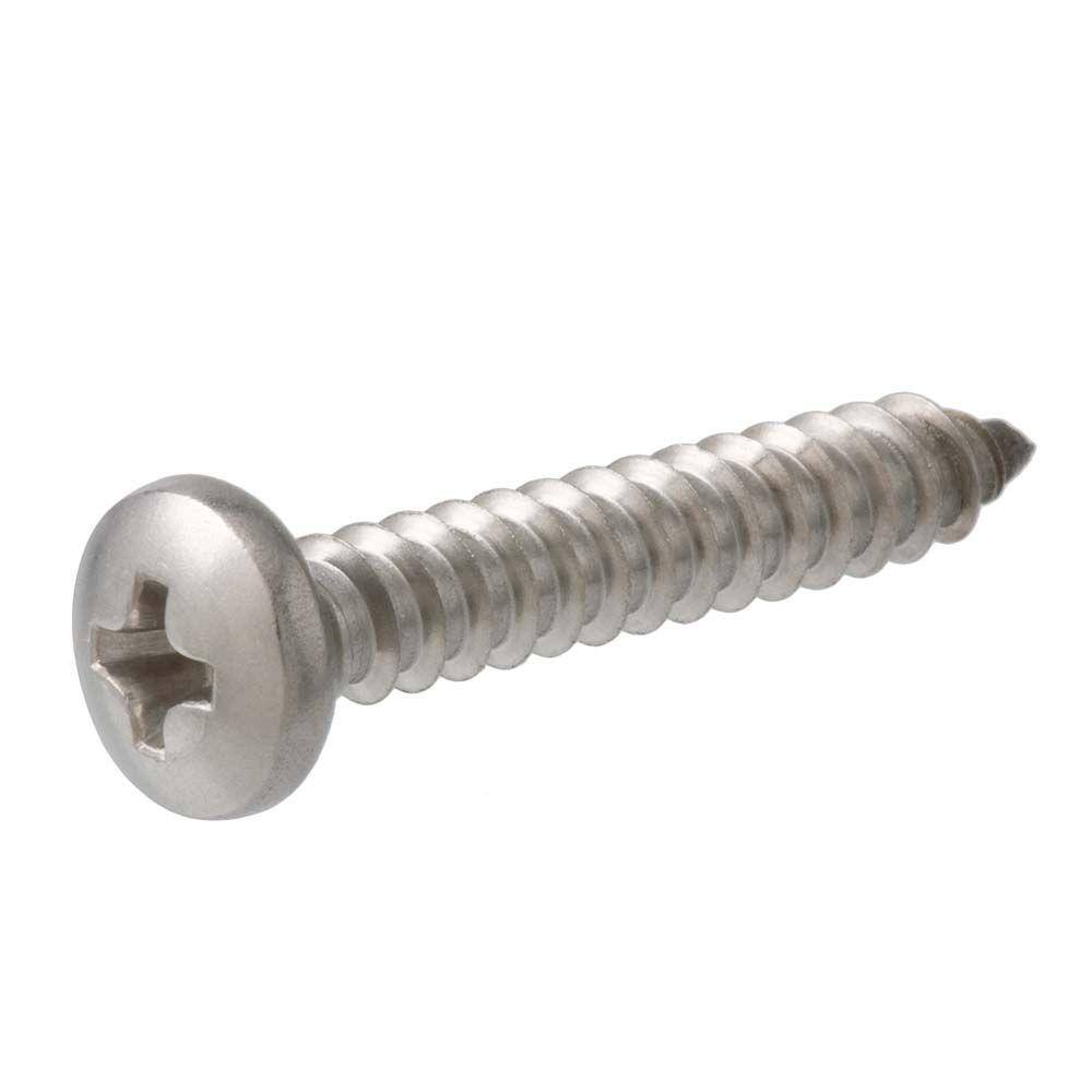Fillister Head Stainless Steel Slotted Screw 3/8"-16 x .500"  Length 10 Pc 