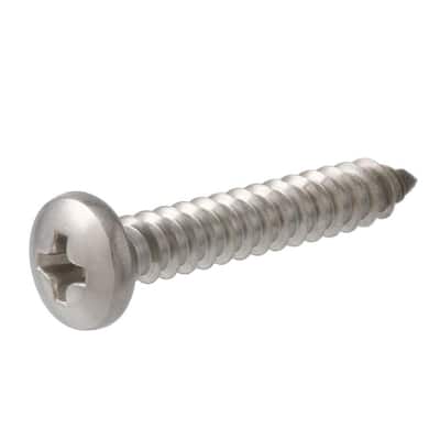 #4 x 1/2 in. Phillips Pan Head Stainless Steel Sheet Metal Screw (50-Pack)