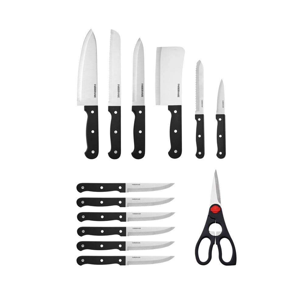 Farberware 14-Piece High-Carbon Stainless Steel Knife Block Set