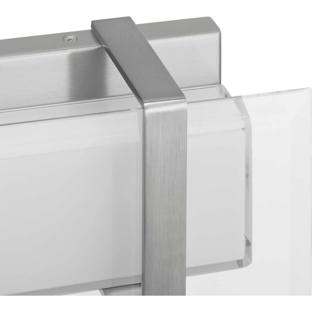 Brushed Nickel LED Wall Sconce with Clear Glass Panels