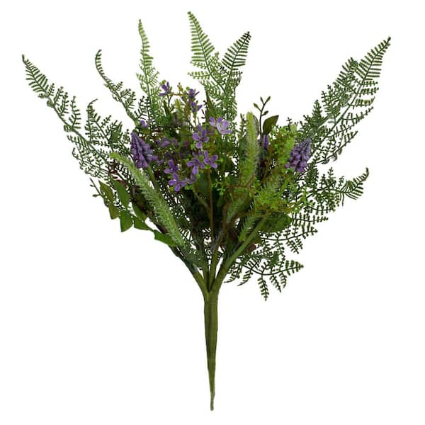 Vickerman 12 in. Green and Purple Artificial Maytime Other Floral Arrangement