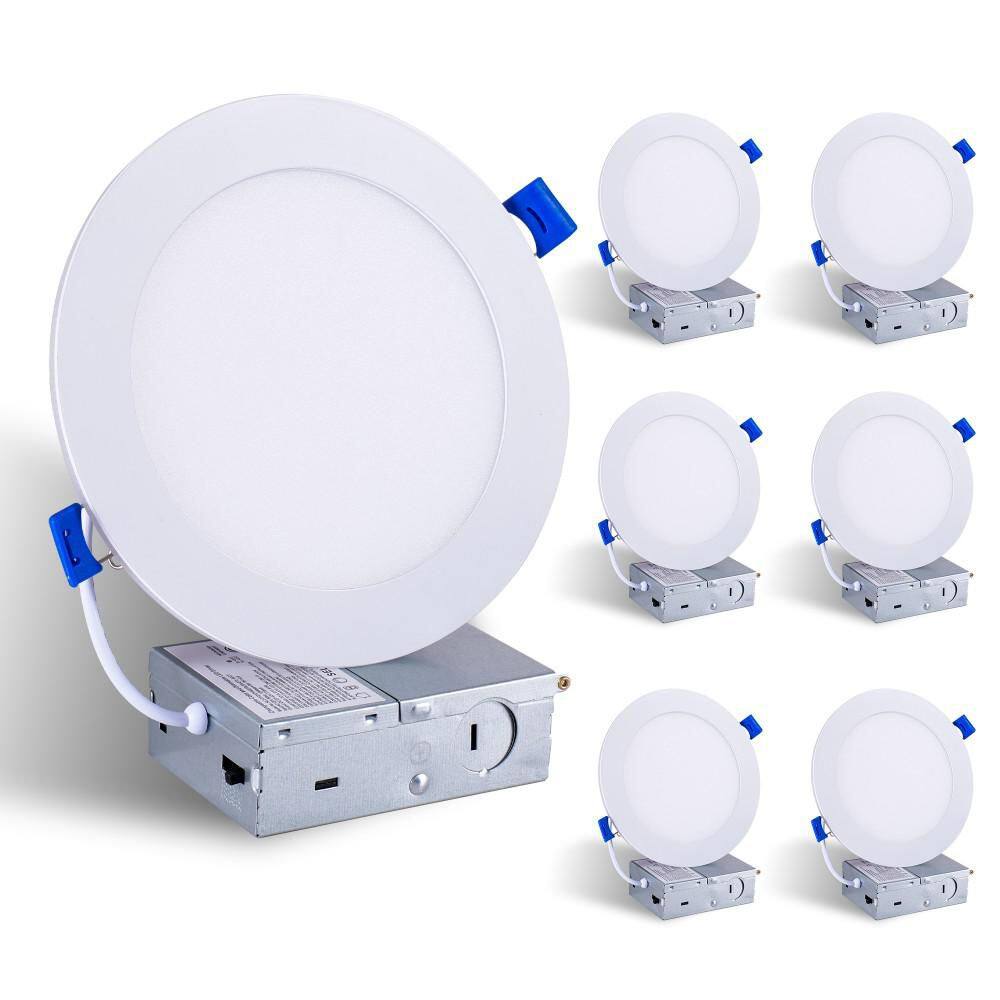 6 in. White 1 Light 6 Pack LED Wall Sconce Light, Dimmable, 2700K-5000K 5CCT Ultra-Thin Canless Wafer Light for Entryway price history on PriceWatchPro