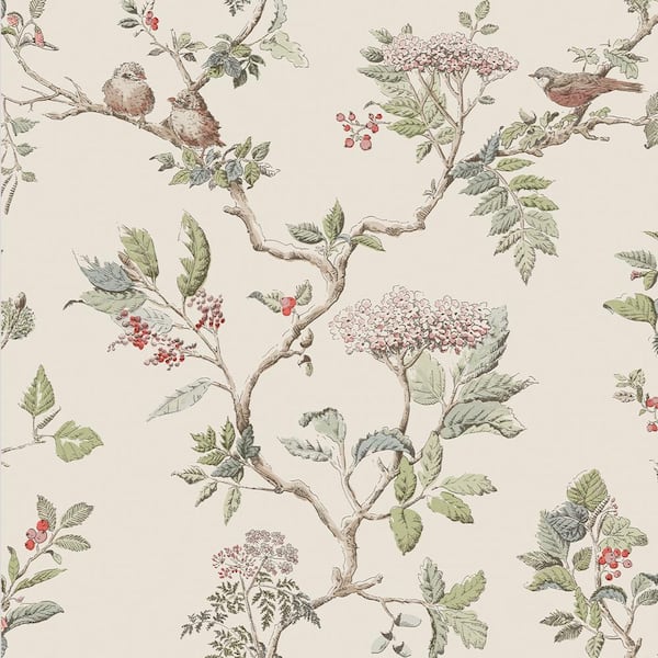 Laura Ashley Elderwood Natural Non Woven Unpasted Removable Strippable Wallpaper