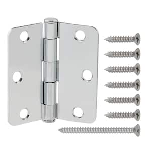 3 in. x 1/4 in. Radius Chrome Squeak-Free Door Hinge