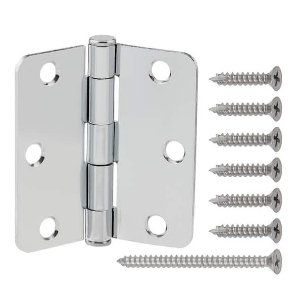 Everbilt 3 in. x 1/4 in. Radius Chrome Squeak-Free Door Hinge
