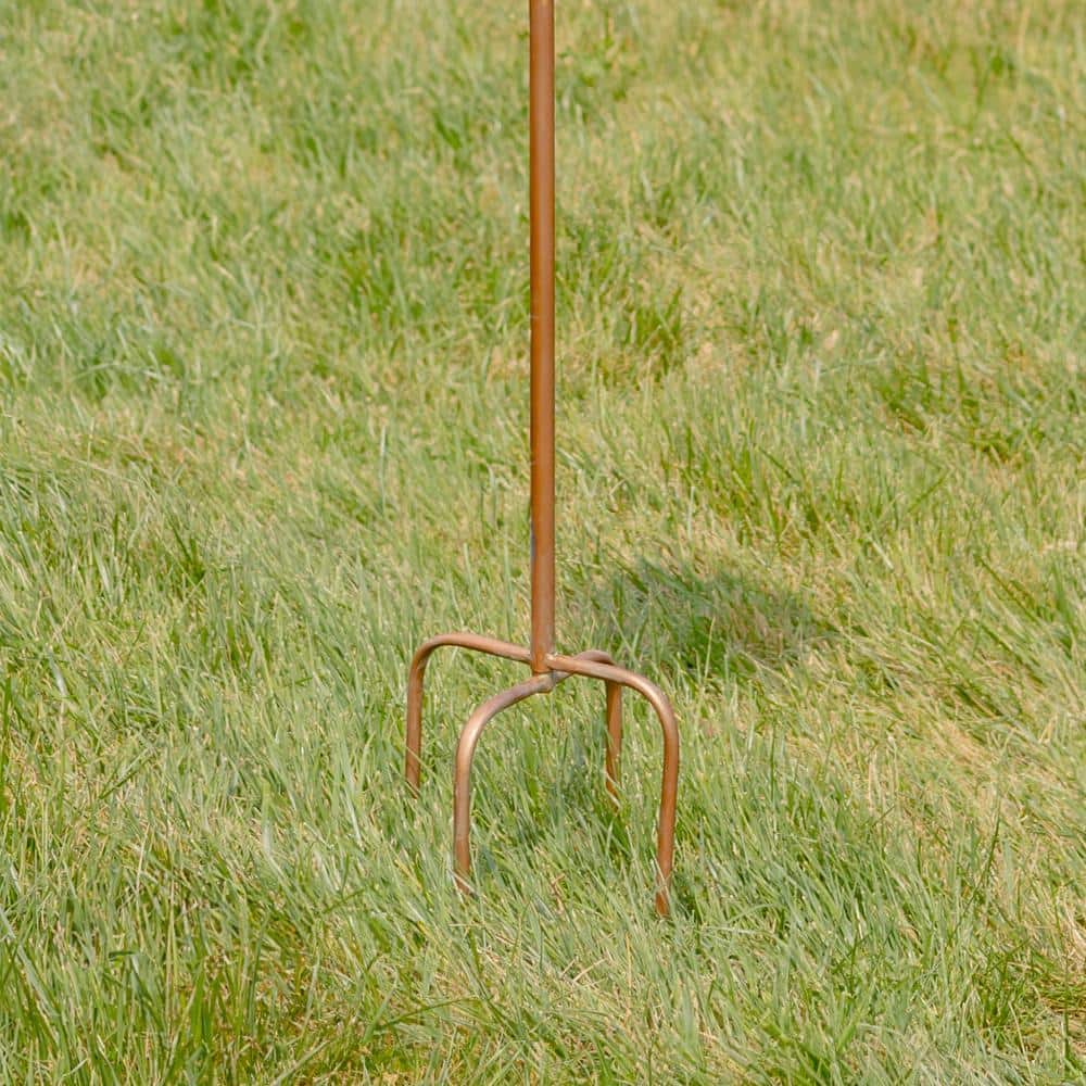 65.5" Tall Antique Copper Iron Birdhouse Stake