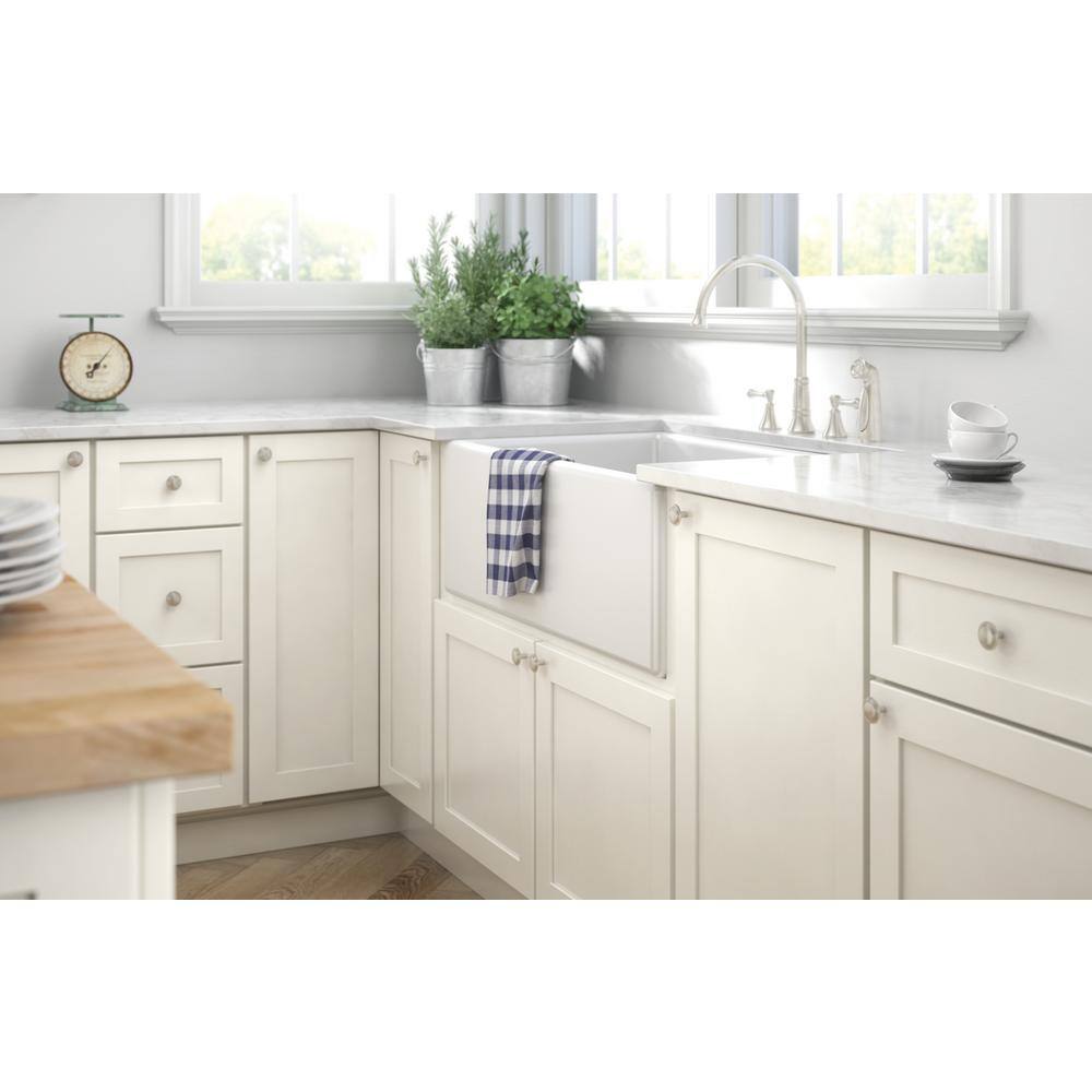 Satin Nickel Round Cabinet Knob with Mounting Hardware