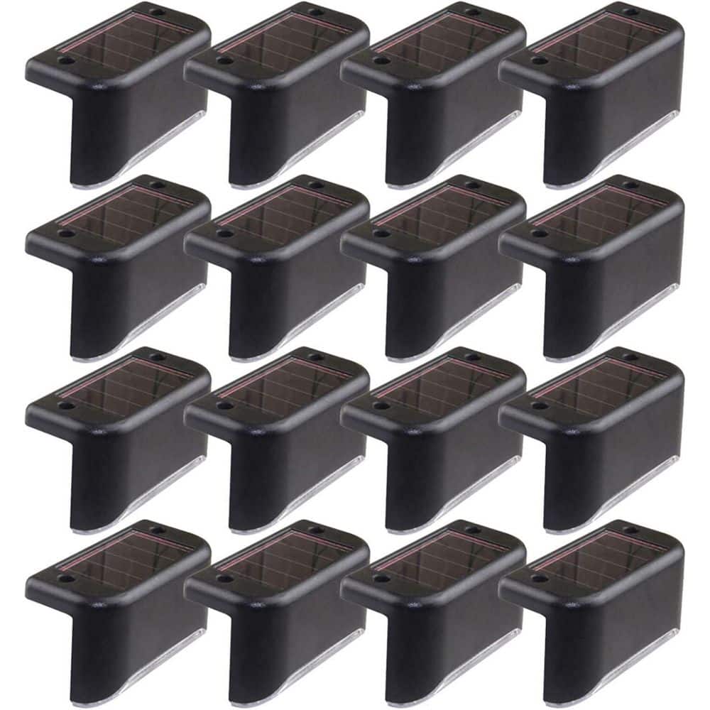 Solar Powered LED Deck Step Lights Waterproof Outdoor Lighting for Patio Stair Yard Path Pool Garden 16 Pcs Black price history on PriceWatchPro