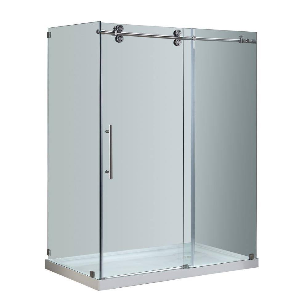 Langham 60" x 35" Clear Tempered Glass Frameless Shower Enclosure