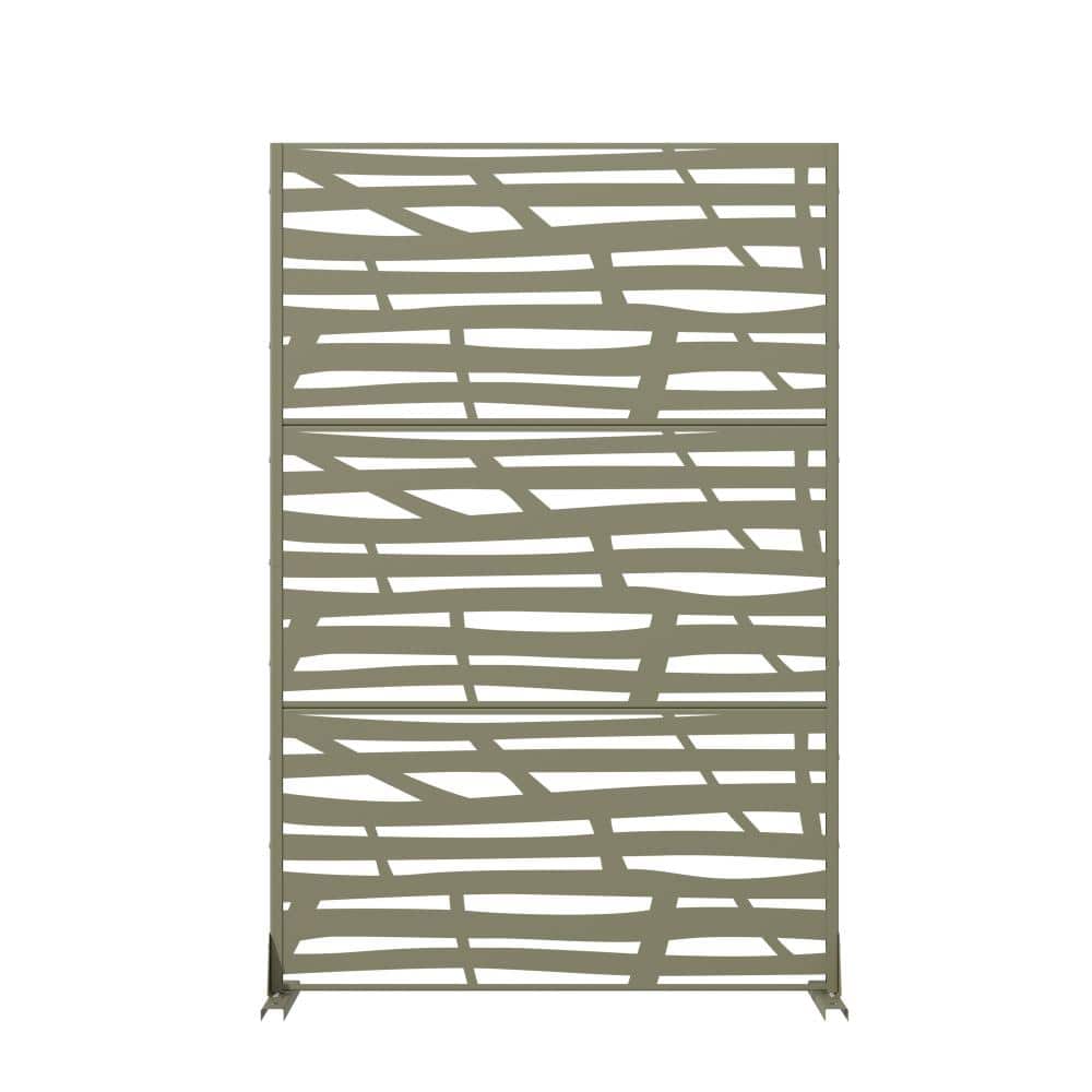 72 in. H x 47 in. W Outdoor Olive Galvanized Steel Decorative Garden Fence Privacy Screen price history on PriceWatchPro