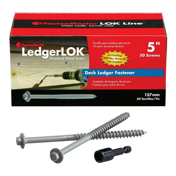 FastenMaster 1/4 in. 5 in. LedgerLok Coarse Steel External Hex Drive
