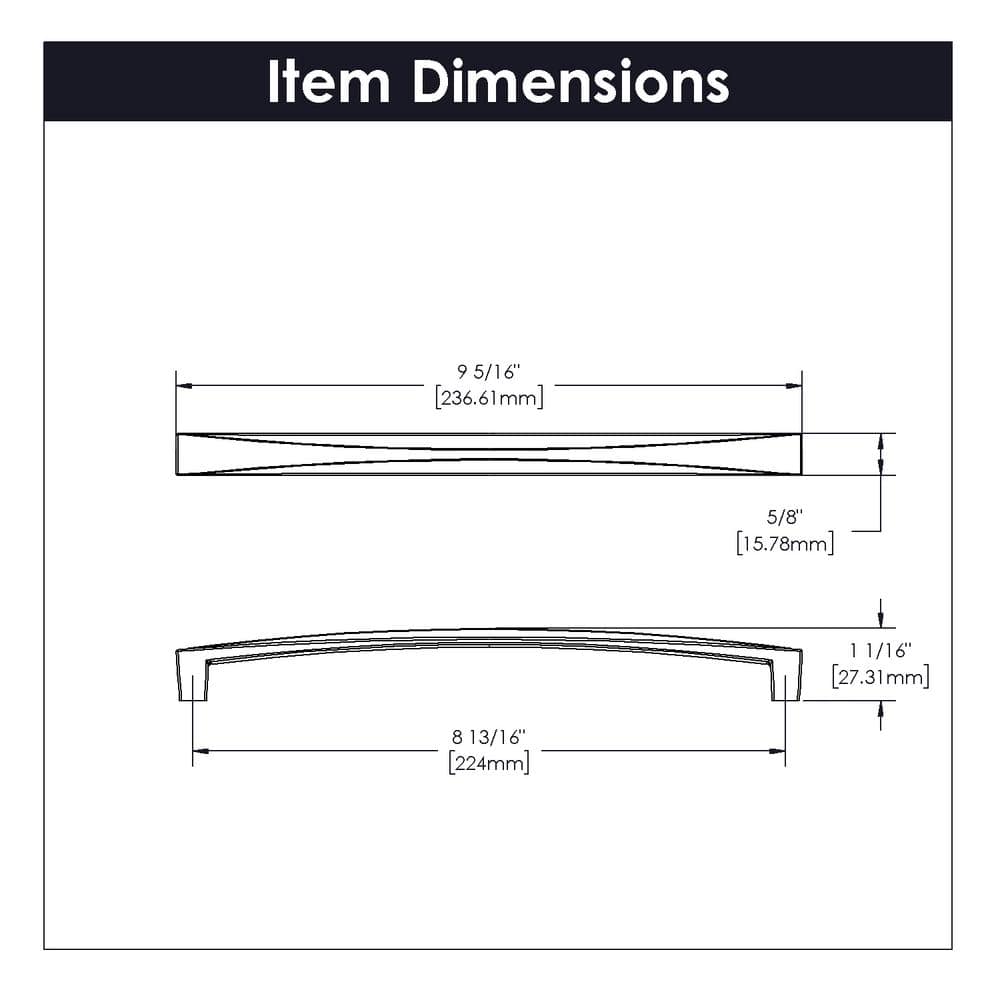 Satin Nickel 9-Inch Modern Cabinet Handle with Mounting Hardware