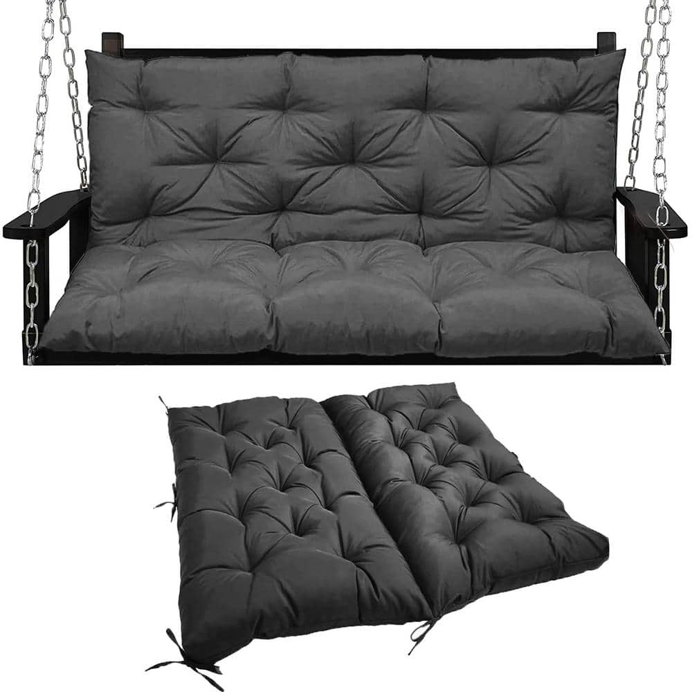 71 x 40 in. 3-Seater Replacement Outdoor Swing Cushions with Back Support, 