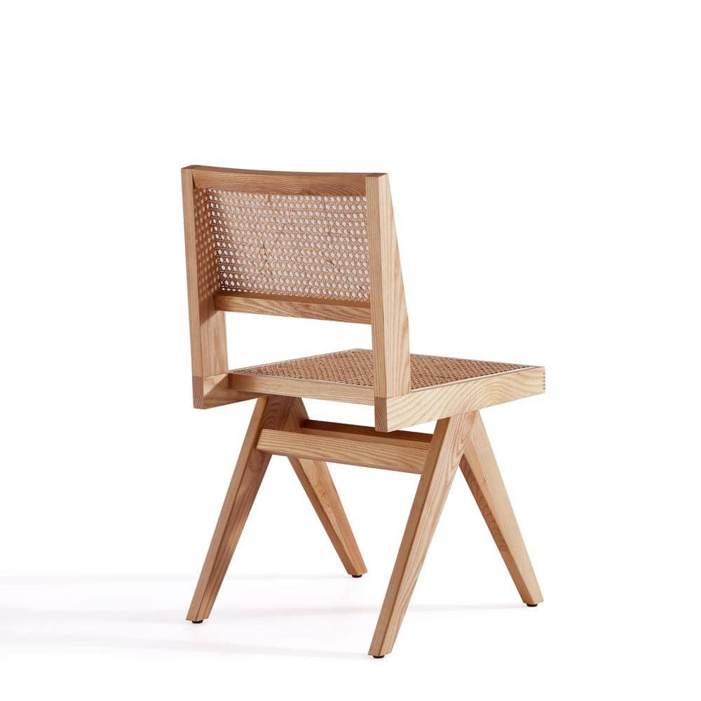 Elevated Nature Cane High-Back Side Chair in Natural Beige
