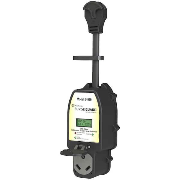 Technology Research Full Protection Portable Surge Guard with LCD Display - 30A, 120-Volt