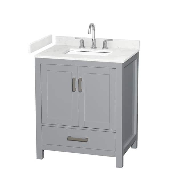Sheffield 30 in. Single Freestanding Gray Bath Vanity with Carrara Cultured Marble Top