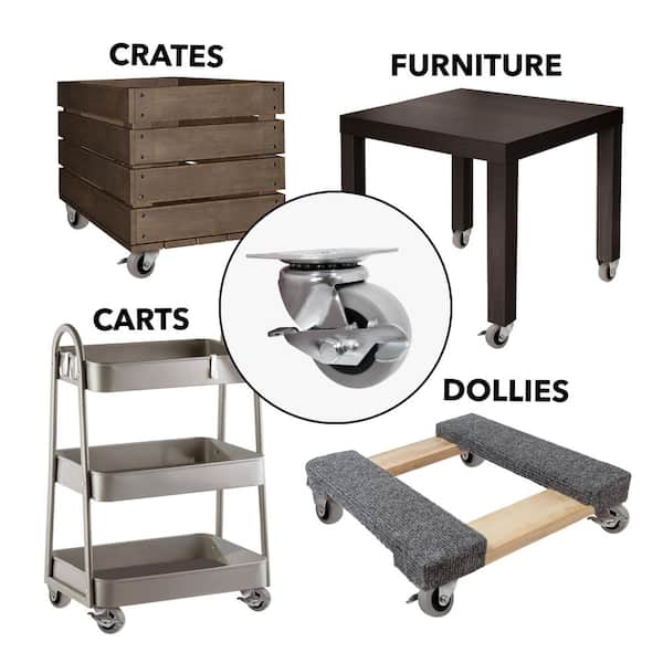 50sＬ２－Ｂ Everbilt 2 in. Gray Rubber Like TPR and Steel Swivel Plate Caster