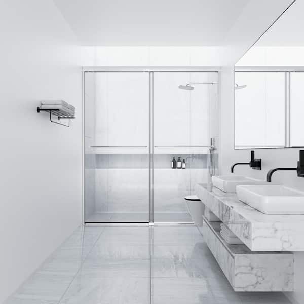 44 in. W to 48 in. W x 70 in. H Framed Bypass Sliding Shower Door with 1/4 in. Tempered Glass and Chrome finish
