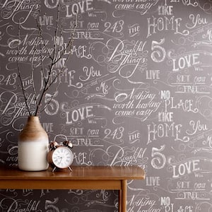 Chalkboard Grey/White Gray Paper Peelable Roll (Covers 56 sq. ft.)
