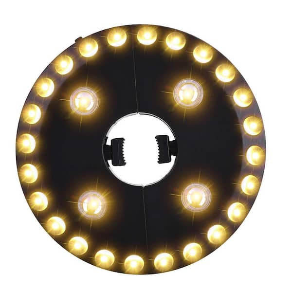 Phewnyzo 200 Lumens Warm White Patio Umbrella Light, ‎ Pole Mount Outdoor Patio Lights with 3 Brightness Modes, 28 LED Bulbs