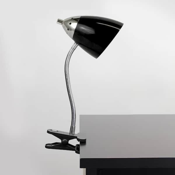 14 in. Black Flossy Flexible Gooseneck Clip Light