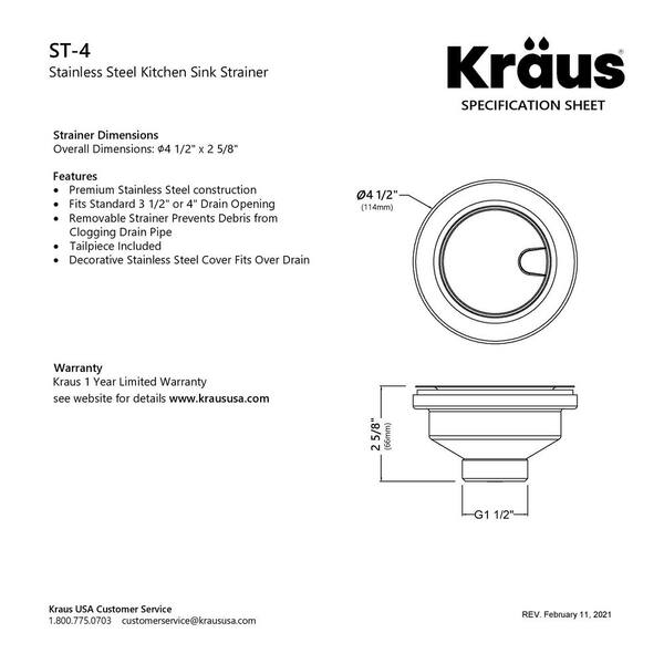 Kraus STC-2 CapPro Removable Decorative Drain Cover [STC-2] : FOCAL POINT