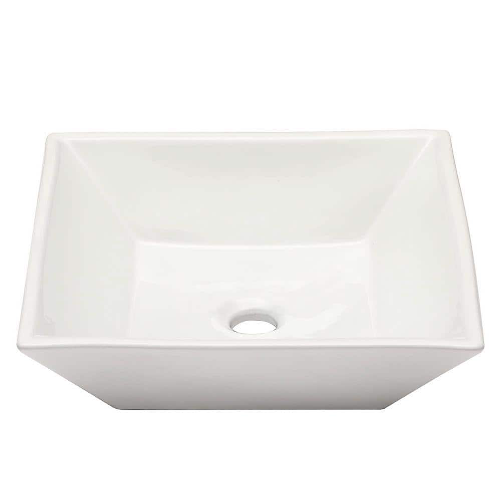 White Vessel Sink Square - Fulorni 16x16 Bathroom Vessel Sink Square