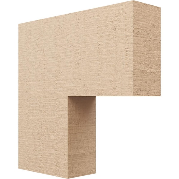 Ekena Millwork Thin Series 1 6 in. x 24 in. x 24 in. Chapel Hill Rough Cedar Woodgrain Timberthane Polyurethane Corbel in Primed Tan