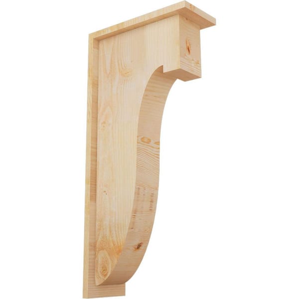 Ekena Millwork 6 in. x 14 in. x 26 in. Douglas Fir Del Monte Rough Sawn Corbel with Backplate