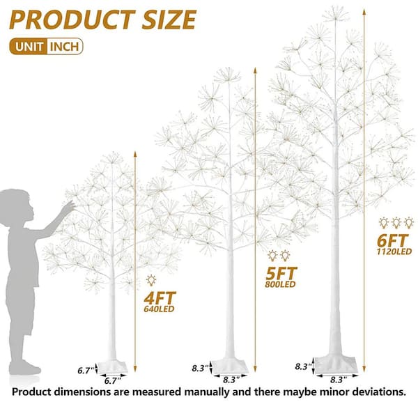 BTMWAY 6/5/4 ft. Indoor/Outdoor Pre-Lit Artificial Christmas