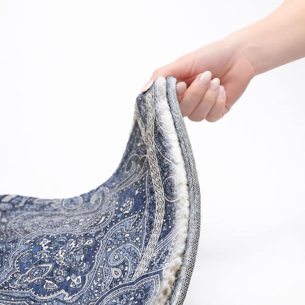 Dream Shag Premium Machine Washable Abstract ADS623 Navy 9 ft. x 12 ft. Area Rug