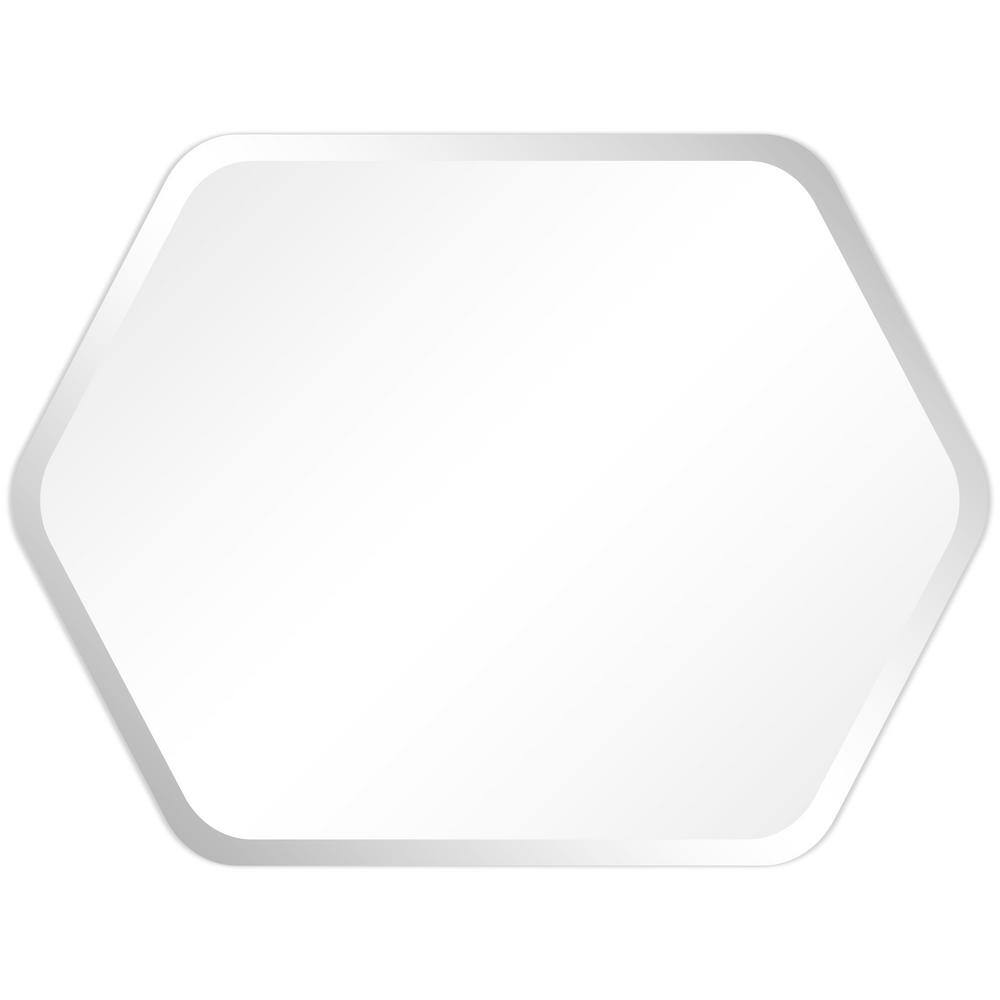 Frameless Beveled Hexagonal Bathroom Wall Mirror 24" x 32"