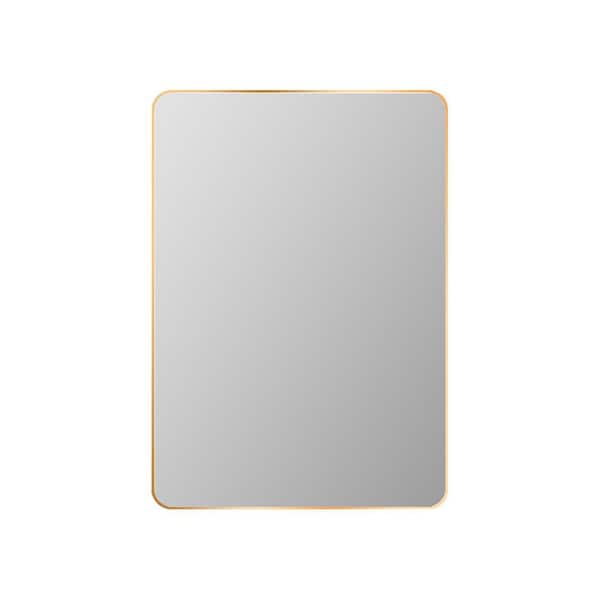 Unbranded 24 in. W x 36 in. H Rectangular Aluminum Slloy Framed Wall Bathroom Vanity Mirror in Gold