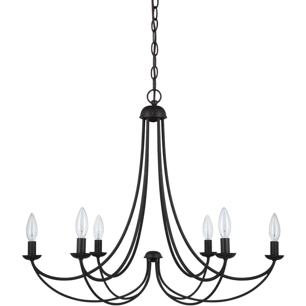 Imperial Bronze 6-Light Steel Chandelier