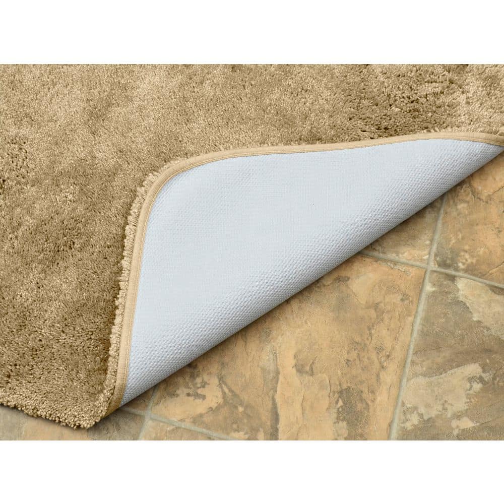 Luxury Ultra Plush Beige Nylon Bath Rug Set