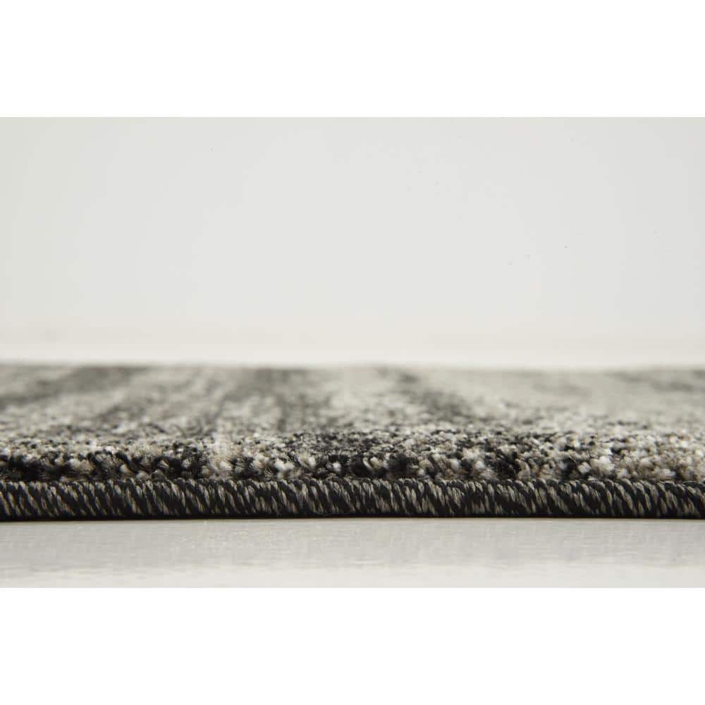 Durable Dark Gray Synthetic Indoor Runner Rug, Easy Care