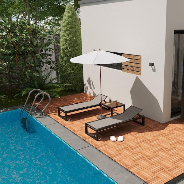 prilinex 12 in. x 12 in. x 1 in. Solid Acacia Wood Interlocking Patio Deck Tiles for Indoor and Outdoor (27-Pieces)