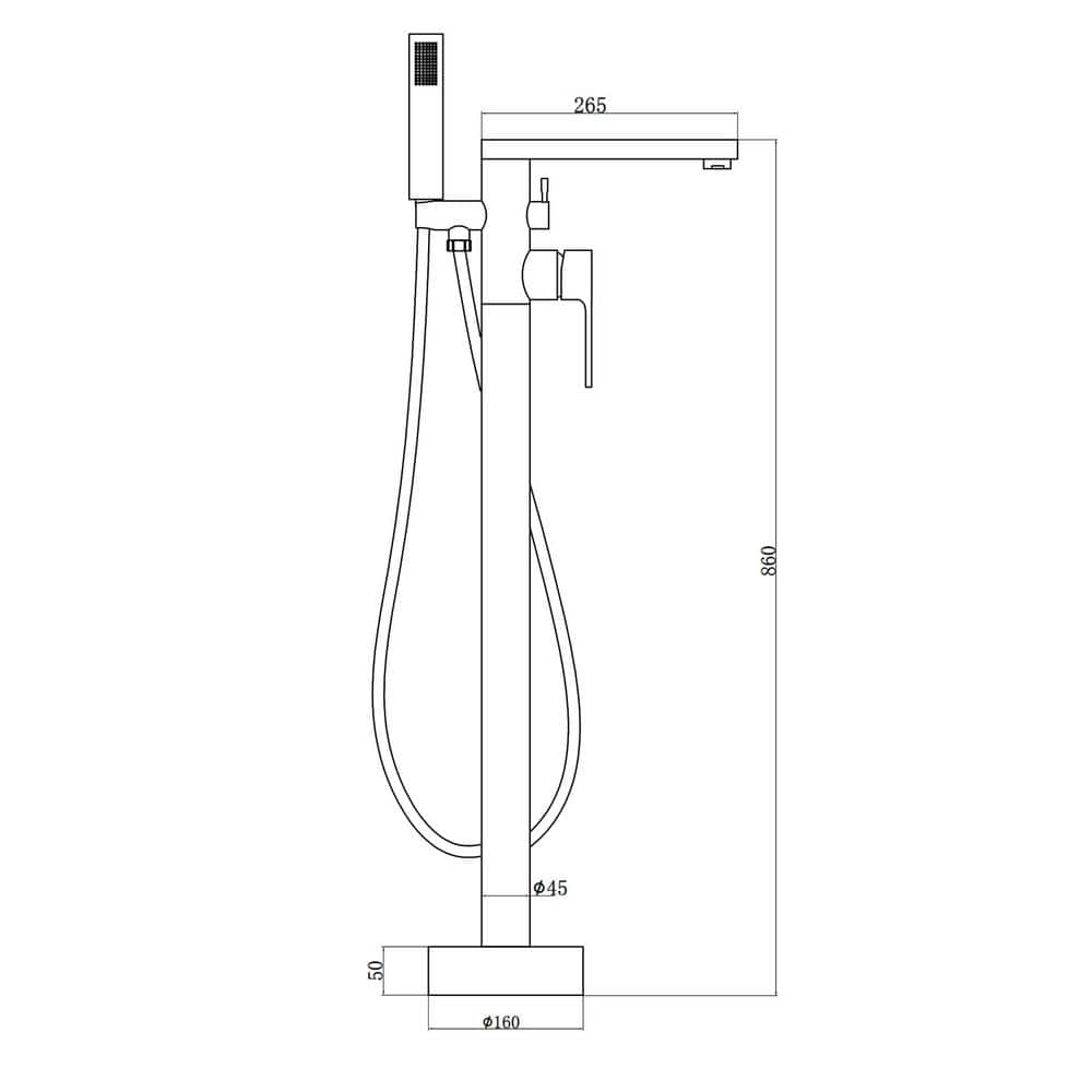 Brush Nickel Freestanding Tub Filler with Lever Handle